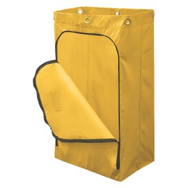 Rubbermaid Commercial Products Cleaning Cart Bag, 24-Gallon, Yellow, Collecting Refuse or Laundry Items, Janitorial and Housekeeping Carts, Zippered Front