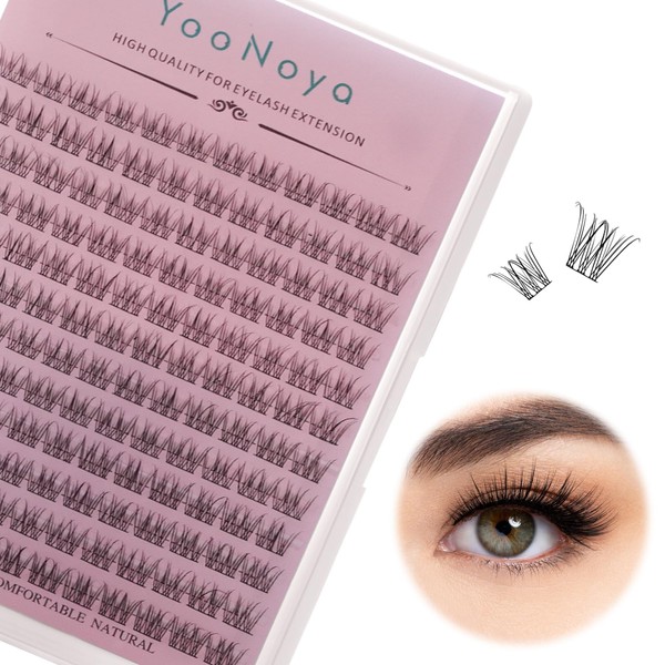 YOONOYA Wispy Cluster Lashes 144 Pcs 10mm Natural Individual Eyelashes