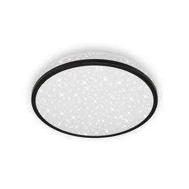 BRILONER Leuchten 3403-015 LED Ceiling Light, Bathroom Light with Star Decoration, IP44, 12 Watt, 1,200 Lumen, 4,000 Kelvin, White/Black, 280 x 70 mm (DxH), White / Black