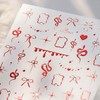 Bow and Snake Nail Art Stickers with Rhinestones Designs Red