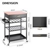 TOOLF Kitchen Island Cart with Drawer, Rolling Kitchen Service Cart