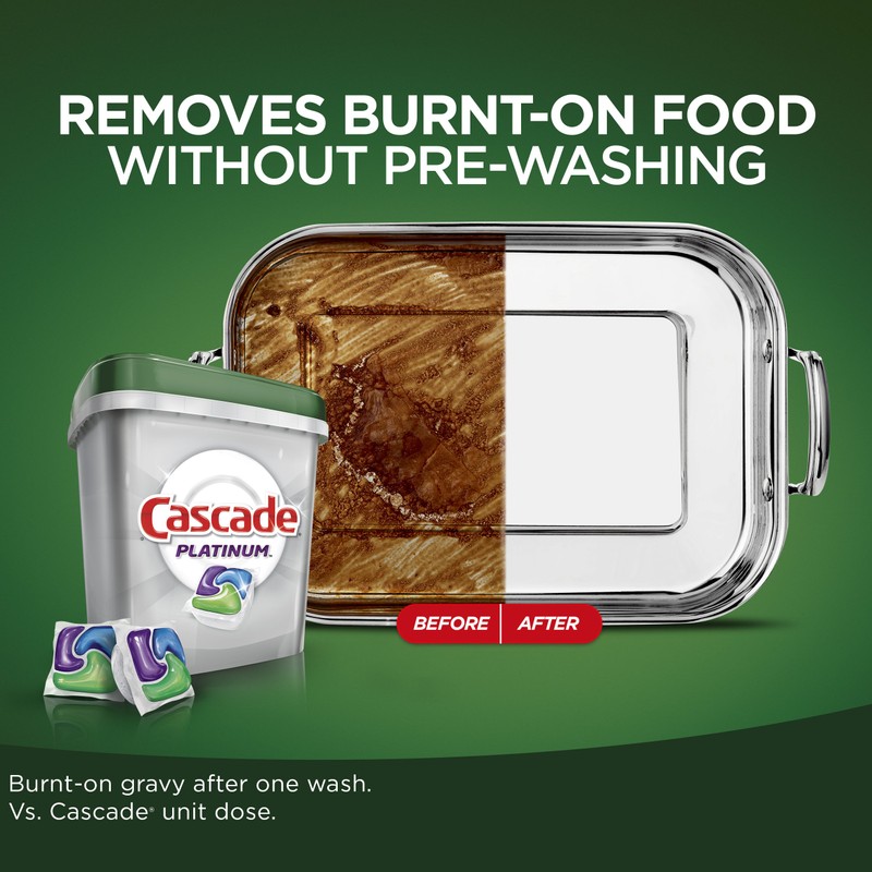 Cascade Platinum ActionPacs, Dishwasher Detergent, Lemon Scent, 36 Count