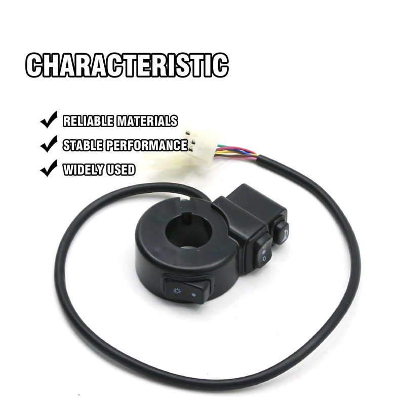 UOIENRT 7/8"22MM Handlebar Switch, Black Handlebar Switch Horn, Plastic Electronic