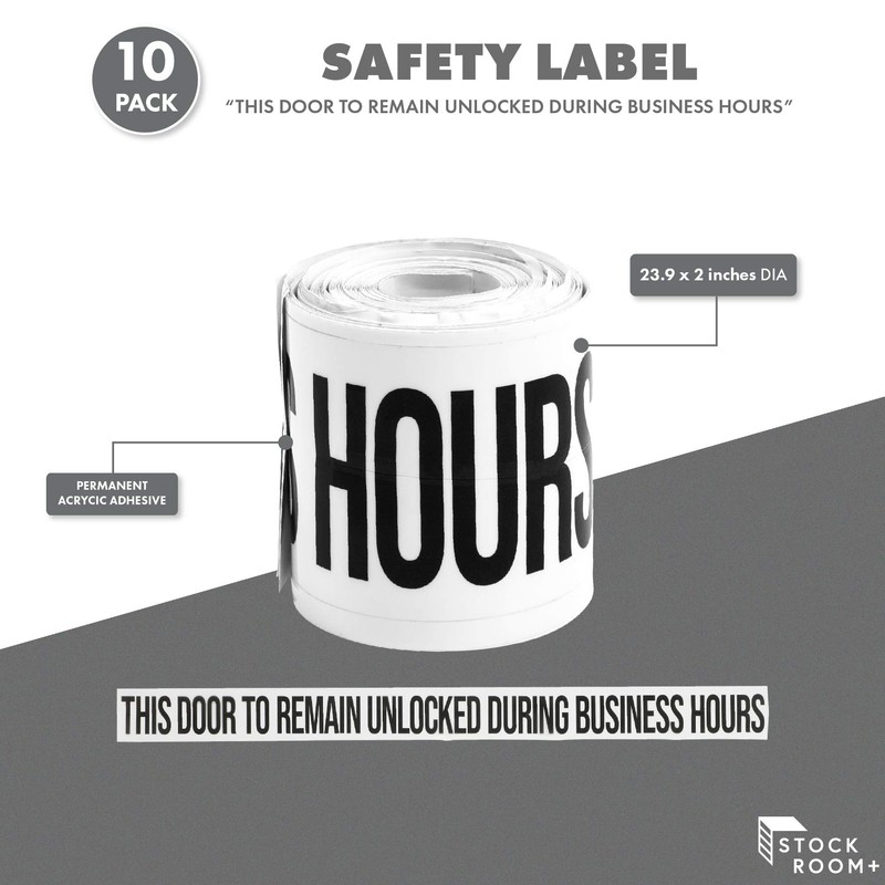 This Door to Remain Unlocked During Business Hours Sign (10