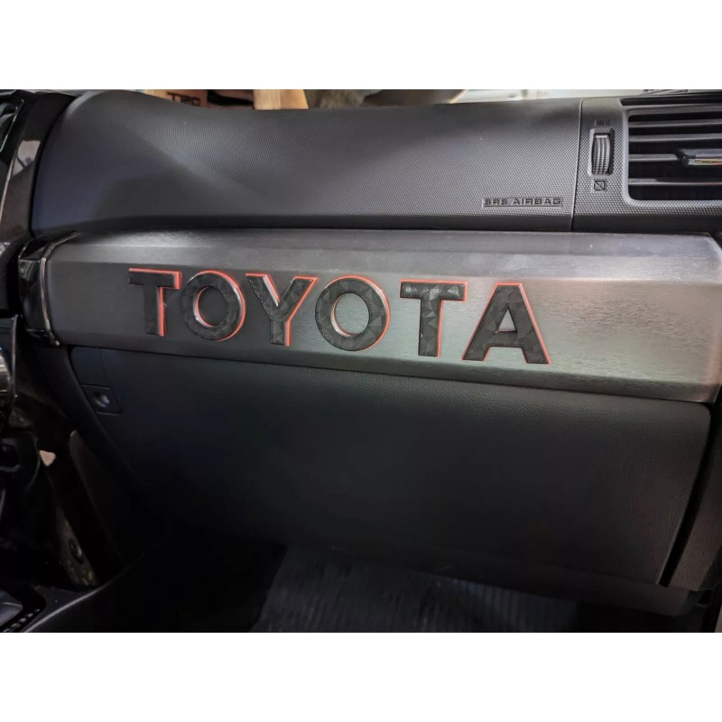 TOYOTA 4Runner Passenger Dash Trim Garnish Heritage Raised Red Two-Toned