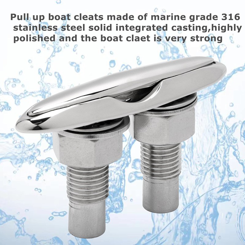 SUNOOM Pull Up Boat Cleats 316 Stainless Steel Hidden Flush