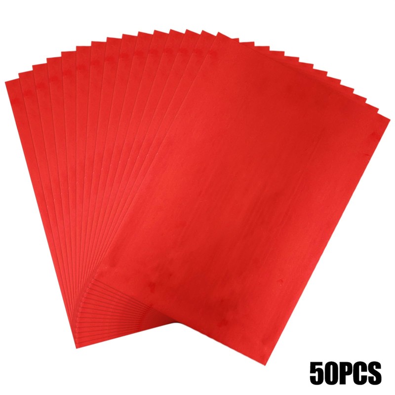 50 PCS Red Hot Foil Paper Toner Reactive Sheets 20x29cm