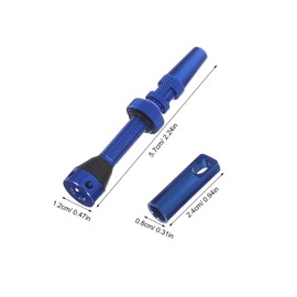 Gatuida 4pcs Bicycle Tubeless Valve Stems Blue Set with Core Remover Tool for Mountain and Road Bikes Durable Leak Preventing Air Valve Caps Easy Inflation and Deflation