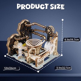 3D Puzzle Wooden Marble Run Trackball Model Kit for Adults Mechanical Marble Run Wooden Puzzle Marble Run Wooden 3D Puzzle Birthday Gifts Idea