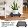 DOITOOL 14.2 Inch Square Plant Saucer with Wheels, Heavy Duty