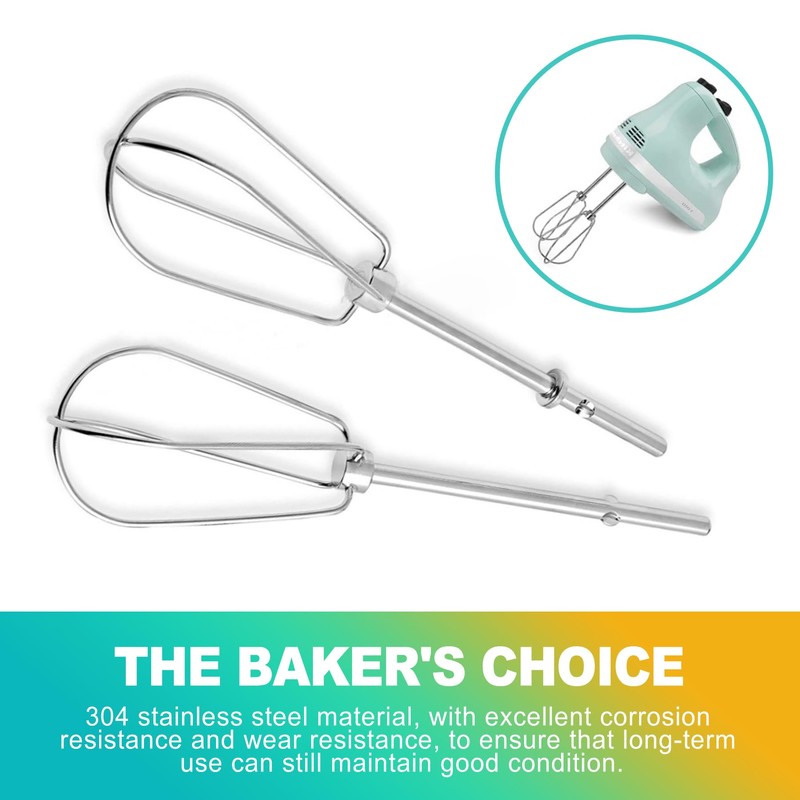 KornaDoz 2 Pack Heavy Duty Stainless Steel Hand Mixer Beaters,