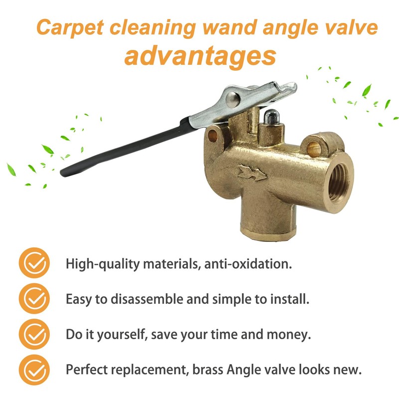 1/4" Carpet Cleaning Wand Angle Valve，Brass Angled Flow Control Valve