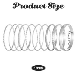 WANTUSHUI 10pcs Bangle Bracelet for Women, One size, Cornelstone, not have
