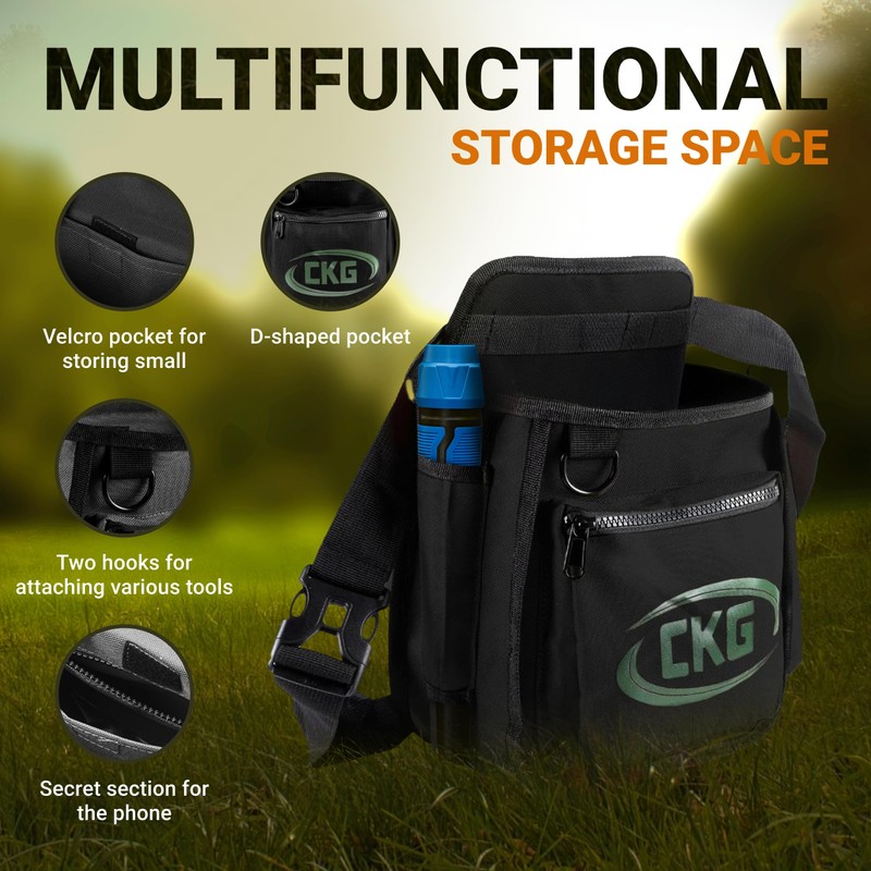 CKG Metal Detecting Finds Bag Waist Digger Pouch Tools Bag