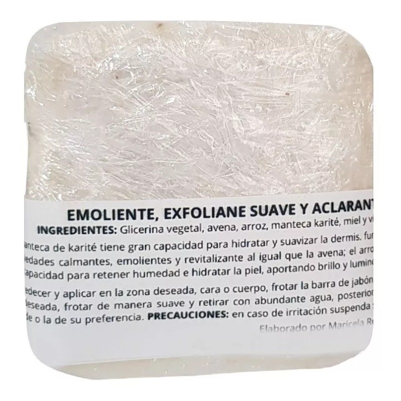 Siarivee Jabón Artesanal Avena Arroz Karité Aclara Exfolia Suave 65gr