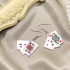 Clyhon 1 Pair of Poker Earrings for Women Gold-Plated Playing