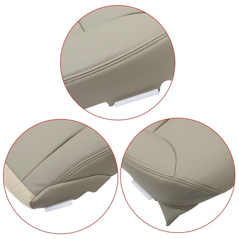 FZJDSD Light Beige Driver Side Bottom Microfiber Leather Replacement Seat