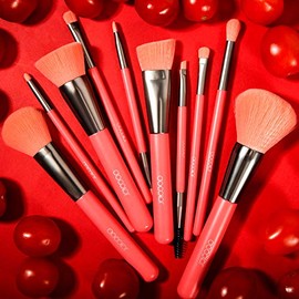 Docolor - Juego de 10 brochas de maquillaje, Melocotón neón