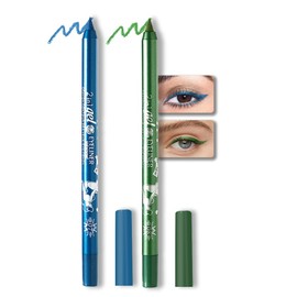 Kaely 2Pcs Sky Blue Green Pencil Eyeliner,Sharpenable Multi-Use Gel Eyeliner Pencil,Waterproof Smudge proof Eye Liner Pen,Long Lasting Smooth Eye Makeup,delineador de ojos contra el agua,07+08
