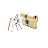 Brass Lock Cylinder with 3 Keys 63mm Double Open Cylinder