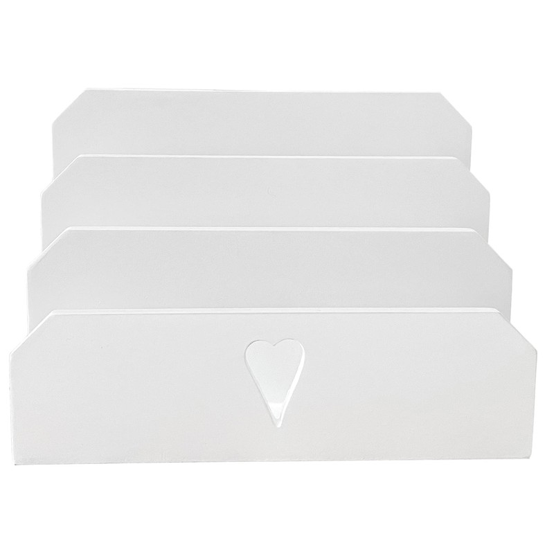 GreyZouq White Letter Rack with Heart Window