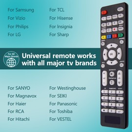 Universal TV Remote for All TV Remotes, Backlit Universal Remote Control Compatible with All TV Brands, Easy Setup