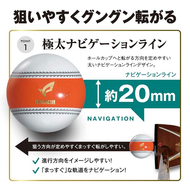 HATACHI Park Golf, Hollow 3-Piece Ball, Navigation Ball, Hatachi Industry,