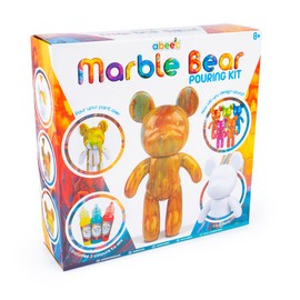 abeec Paint Your Own Marble Bear Painting Kit - Craft Kit for Adults and Kids - Acrylic Pouring Paint Set - Bear Painting Kit - DIY Fluid Bear - Paint Your Own Teddy Bear - Drip Bear Paint Kit