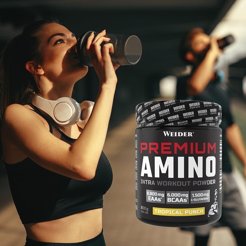 Weider Premium Amino Powder, Tropical, Intra Workout, 8,000mg EAA's, 6,000mg