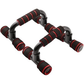Pushup Bars Stands Handles Strength Training for Men and Women Workout, Gym Exercise Equipment Fitness, 1 Pair Pushup Handles Cushioned Foam Handles Grip, Non-Slip Sturdy Structure (Red)