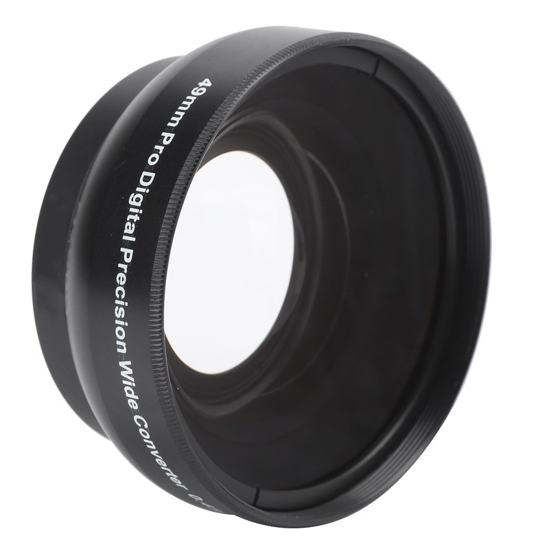 Optical Glass 0.45x WideAngle Black Additional Lens for 49mm Camera