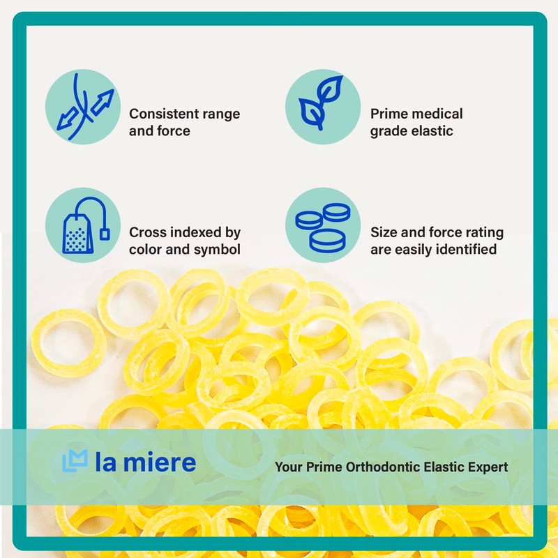 Amber Latex100 counts, Intraoral Elastic Bands Orthodontic Elastics Dental Rubber