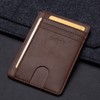 Buffway Buffway Slim Minimalist Front Pocket RFID Blocking Leather Wallets