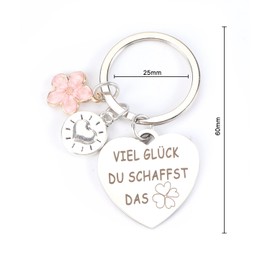 Heart Shaped Metal Keyring With Lovely Pendant, Perfect Small Gift For Good Friend Or Sister. Small Gifts For Birthdays, Friendships And Special Occasions, silver