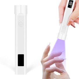 LOPHE UV Lamp for Gel Nails, Mini UV Lamp for Nails, Handheld Nail Lamp Nails with LCD Display, 10s/30s/60s Timing Modes, USB Charging, Suitable for Beginners DIY Salon (White)