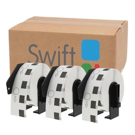 Swift 3 x Compatible DK-11219 12mm Round White Thermal Circle Labels Compatible with Brother QL-1100 QL-1060N QL-570 QL-580 QL-700 QL-710W QL-800 QL-810W QL-820NWB Printers