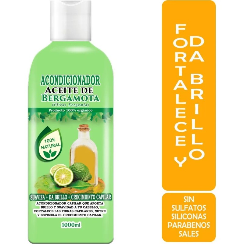 Acondicionador De Bergamota 1l, Sin Sulfatos, Parabenos, Sal