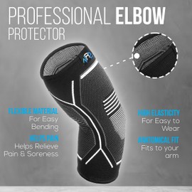 NAZ Tennis Elbow Brace for Men and Women with Elbow Support for Joint Pain During Workout, Elbow Compression Sleeve of Tennis Elbow Brace for Women (Small Grey)