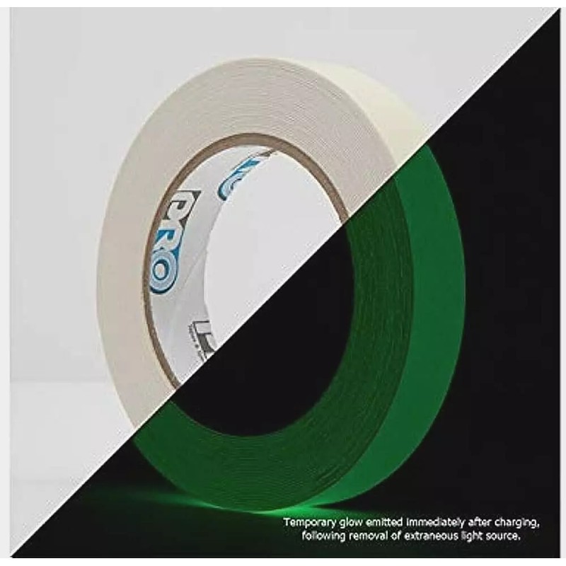 PRO-GLOW Glow in the Dark Luminescent Lime Green Tape 2"x