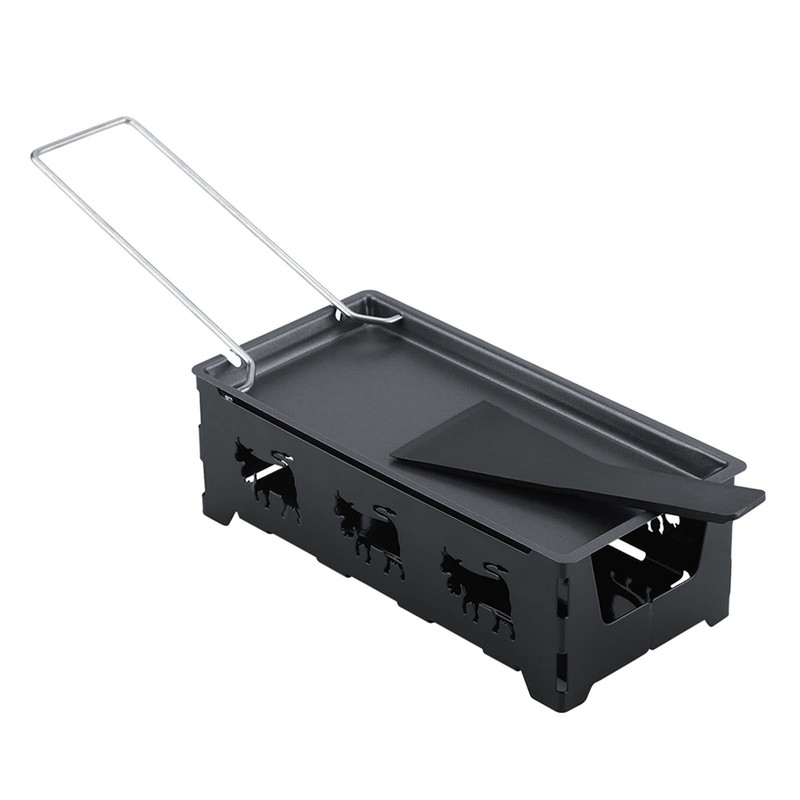 Portable Non-Stick Cheese Raclette Rotaster Baking Tray Set, Mini Raclette