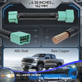 VlookoBloX All Lights Mod 6 High Mod for 2023 2024 2025 Chevy Colorado & GMC Canyon All Six Headlights On Fog/Low Beams on When High Beams on, Fog Light Always on PNP Module Adapter