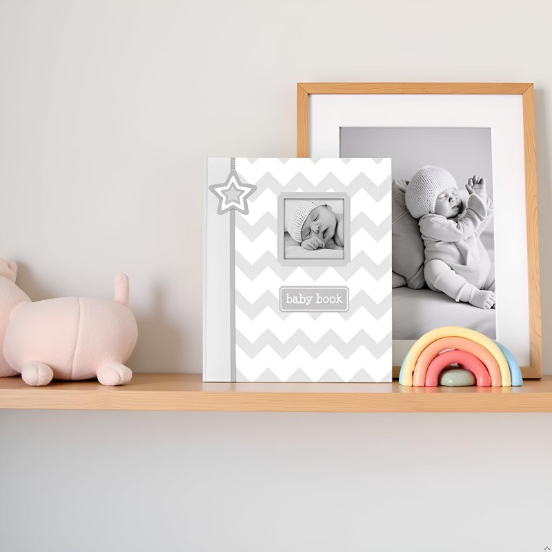 Lil' Peach First 5 Years Chevron Baby Memory Book, Newborn