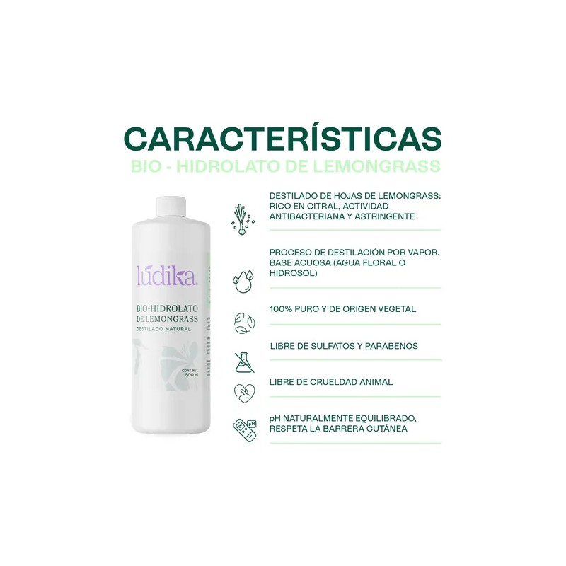 Bio Hidrolato De Lemongrass Purificante, Astringente 500 Ml