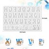 Moukiween Alphabet Keychain Molds with Hole, Resin Letter Number Molds