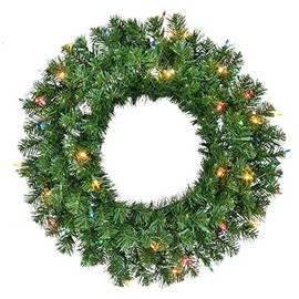 Brite Star 24 inch Northern Pre-Lit Wreath with 50 Lt Multi Mini Lights