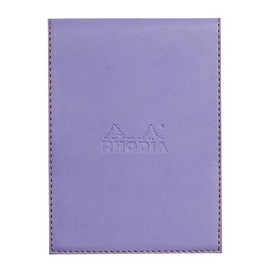 Rhodia 128109C Notepad N12 (With Faux Leather Case, 9.5 x 13 cm, Chequered, Chic and Elegant, Ideal for Your Notes) 1 Set, Iris