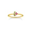 THOMAS SABO Watermelon Ring Gold-Plated Silver TR2353-488-7, Sterling Silver, Cubic