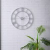 CLXEAST Large Modern 30 Inch Wall Clock Silver, Oversized Big