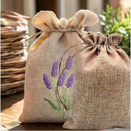 Large Hessian Drawstring Bags 23 * 17cm - 10Pcs Hessian Bags Burlap Sack Drawstring Bag Gift Bag for Jewelry Wedding Christmas Party and DIY Craft