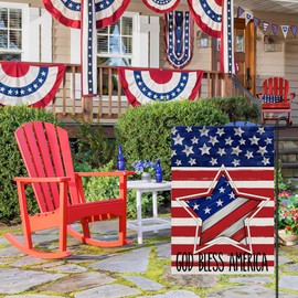 Patriotic 4th of July Garden Flags 12x18 Inch Double Sided Outside, Memorial Day American Stars and Stripes Sign Small Flag Yard Outdoor Decorations DF786